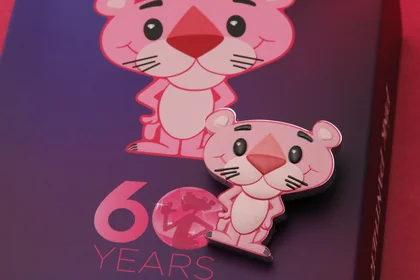 1oz Minted Mini Coin, Silber, "Pink Panther"