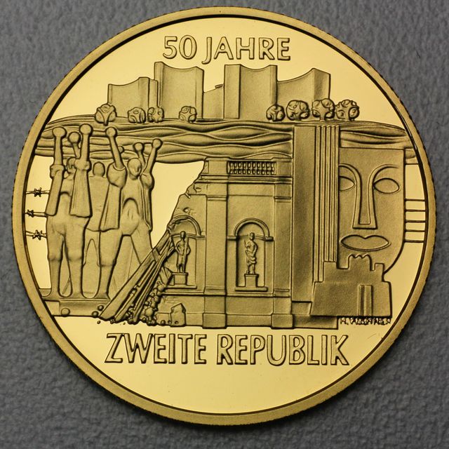 1000 Schilling Goldmünze Österreich 1995 50 Jahre II Republik