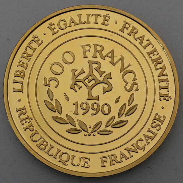 500 Francs Goldmünze 1990 - 70 ECU