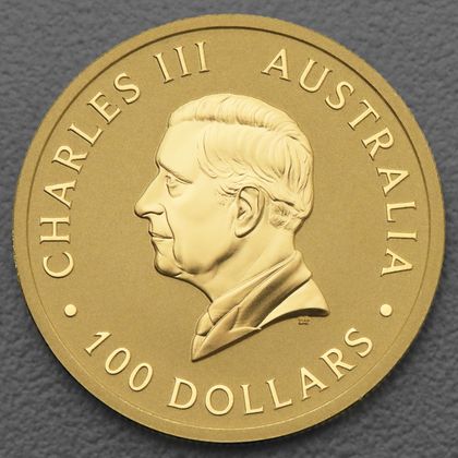Australian Kangaroo, 1oz Goldmünze 2024, König Charles III