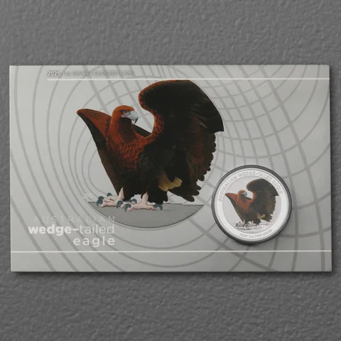 Silbermünze 1oz Australian Wedge-Tailed Eagle 2025 kolorierte Ausgabe in Coin Card