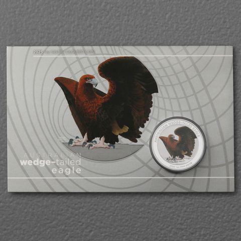 Silbermünze 1oz Australian Wedge-Tailed Eagle 2025 kolorierte Ausgabe in Coin Card