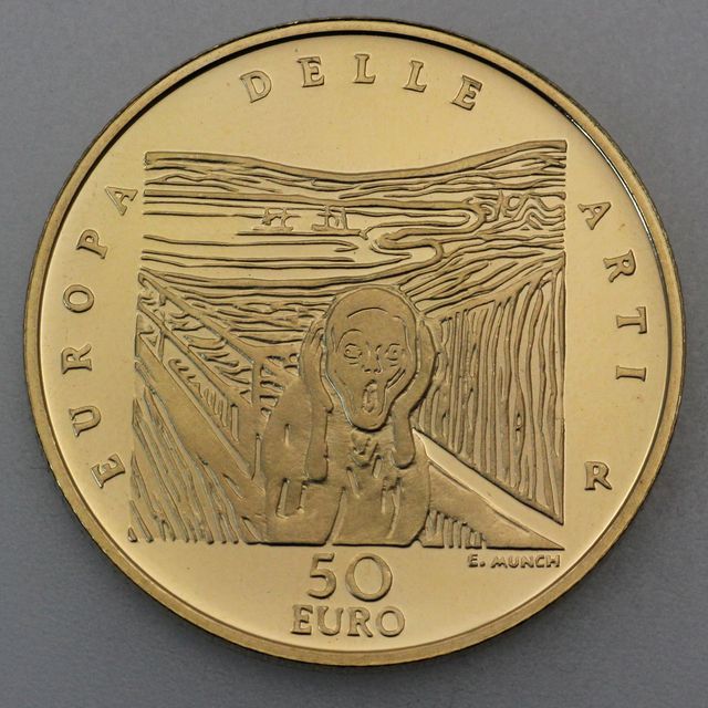 50 Euro Goldmünze Italien 2007 Munk - Der Schrei