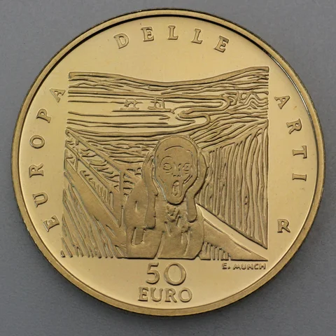 50 Euro Goldmünze Italien 2007 Munk - Der Schrei