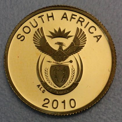 Goldmünze Südafrika 1 Rand Fußball WM 2010