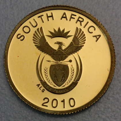 Goldmünze Südafrika 1 Rand Fußball WM 2010