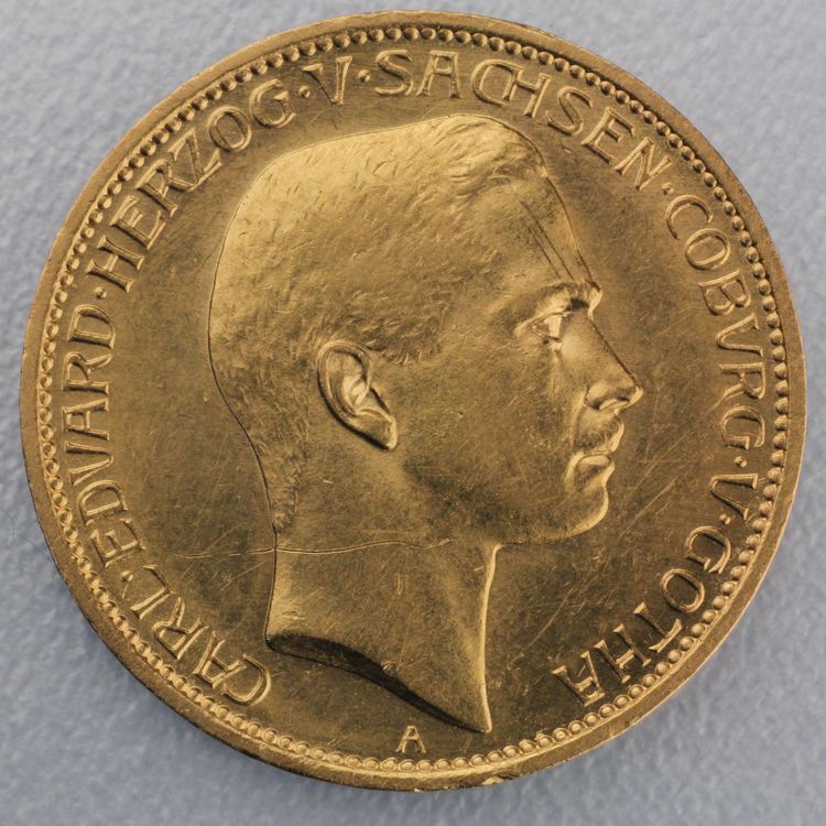10 Reichsmark Goldmünze Carl Eduard - Sachsen - Coburg und Gotha - Prägejahr 1905 Jäger Nr. 273