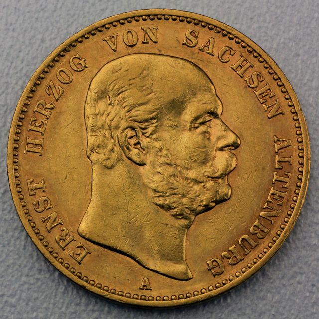 20 Reichsmark Goldmünze Ernst - Sachsen-Altenburg - Prägejahr 1887 Jäger Nr. 269