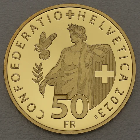 Goldmünze 50 Franken Schweiz 2023 - 175 Jahre Bundesverfassung