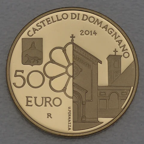 50 Euro Goldmünze San Marino 2014 Castello di Domagnano