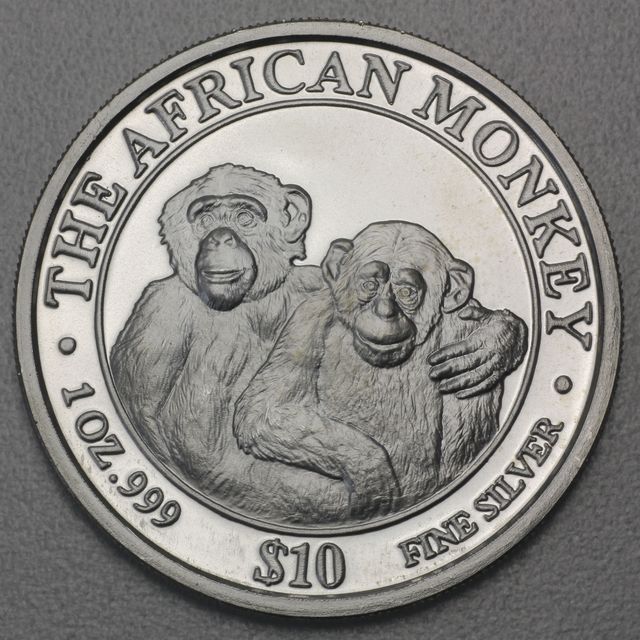 Silbermünze 1oz African Monkey Somalia 2000