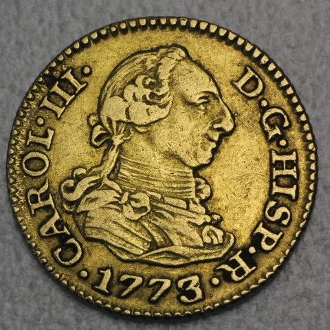 1/2 Escudos Goldmünze Spanien 1773 Charles III