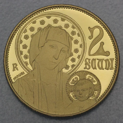 2 Scudi Goldmünze San Marino 2002 - Madonna mit Kind