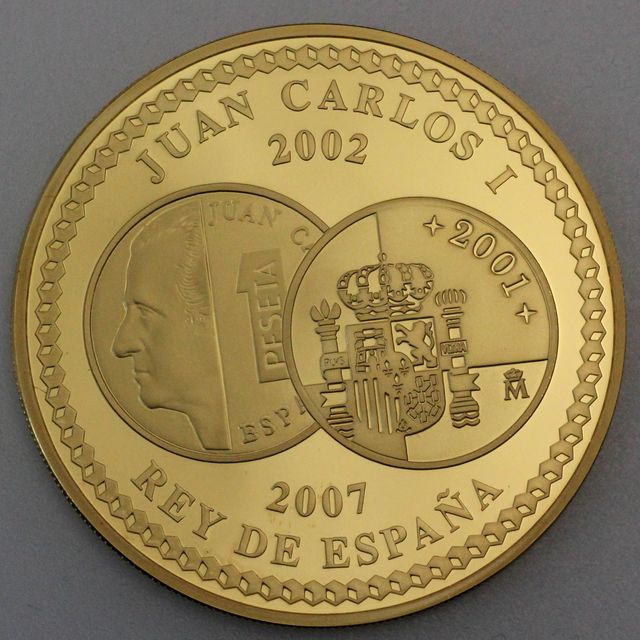 Goldmünze 400 Euro Spanien 2007 5 jähriges Jubiläum des Euros