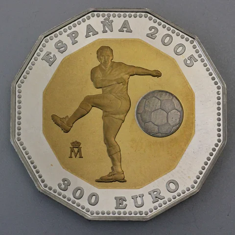 300 Euro Goldmünze Spanien 2005 - Fußball WM 2006 Deutschland