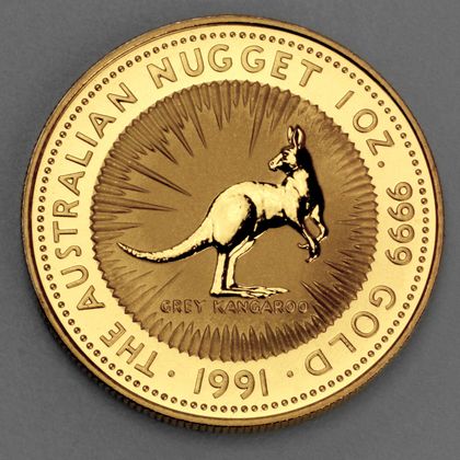 Australian Nugget-Kangaroo, 1oz Goldmünze, 1991