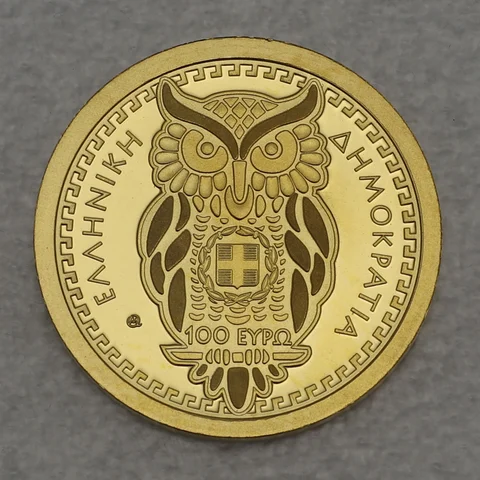 Goldmünze 100 Euro Griechenland 2017 Götter des Olymp - Athena