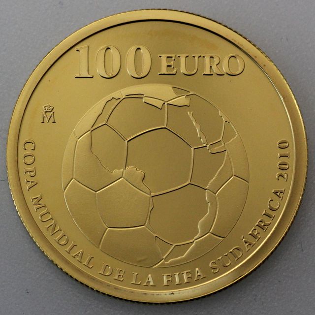 Goldmünze 100 Euro Spanien 2009 Fußball WM Südafrika