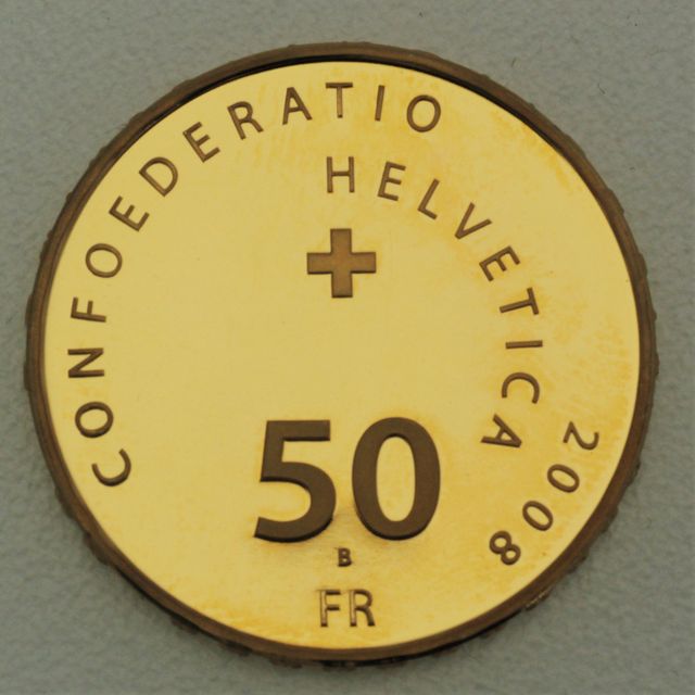 Goldmünze 50 Franken Schweiz 2008 - Jahr des Planeten Erde