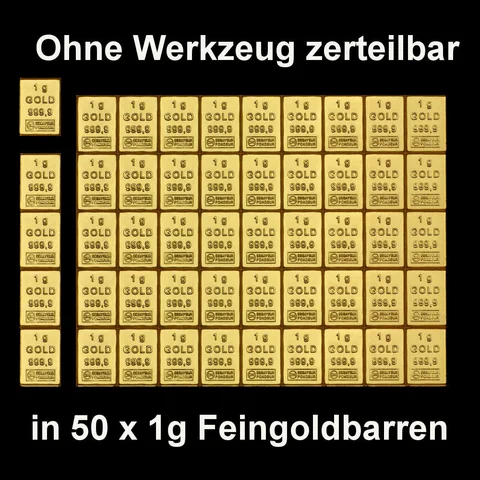 Zerteilbare Gold Tafelbarren