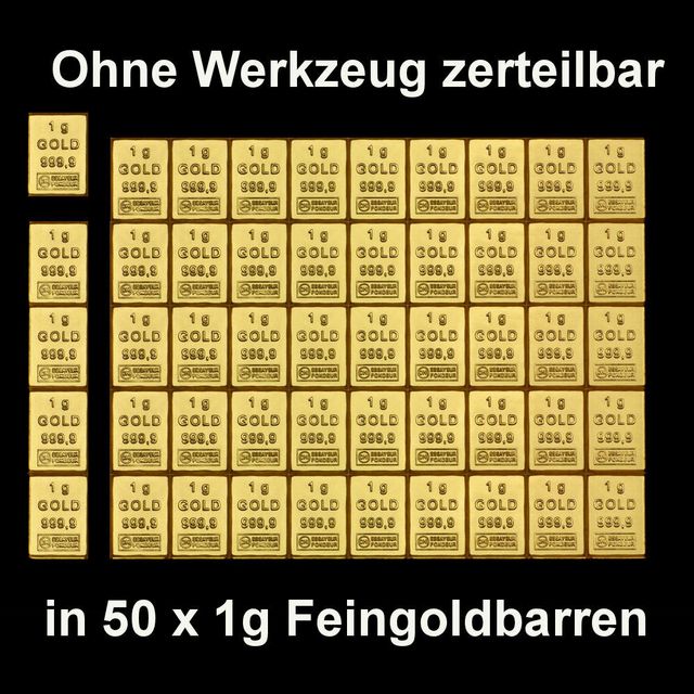 Zerteilbare Gold Tafelbarren