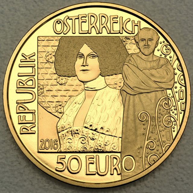 Goldmünze 50 Euro Österreich 2016 - Der Kuss - Klimt und seine Frauen