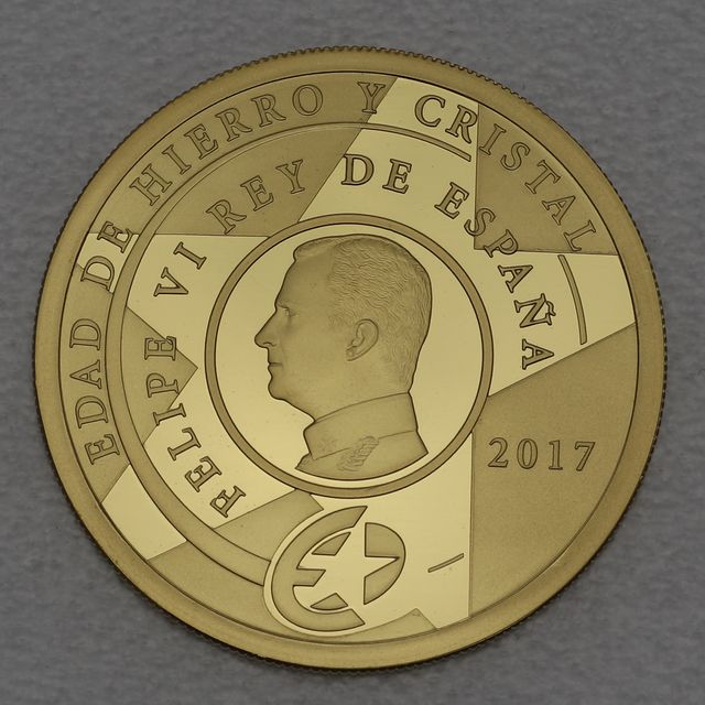 Goldmünze 200 Euro Spanien 2017 Zeitalter von Eisen und Glas