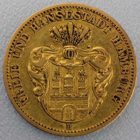 10 Reichsmark Goldmünze Hamburg