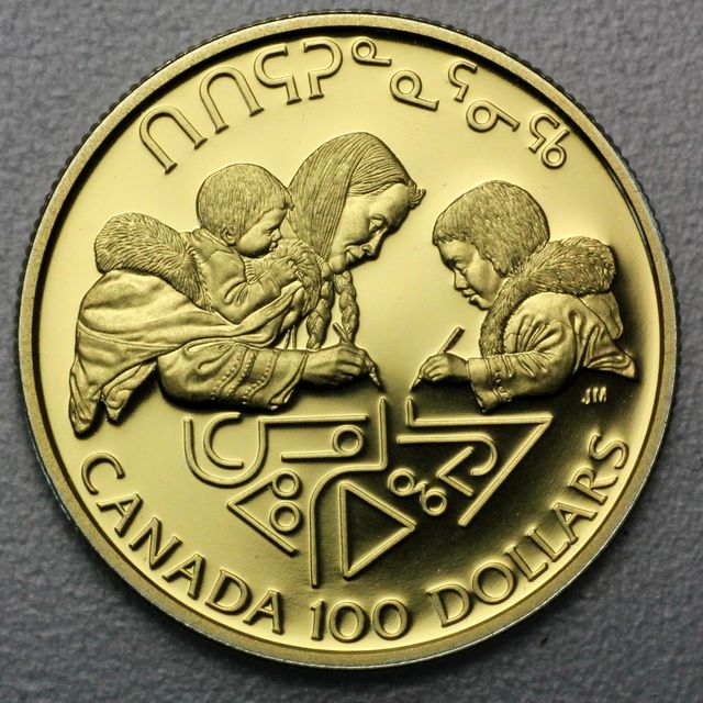 100 Dollar Goldmünze Kanada 1990 aus 58,3% Gold