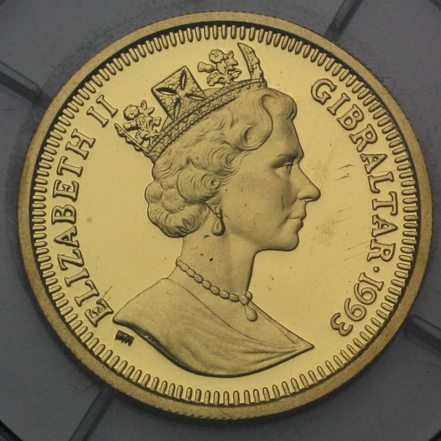 50 Pounds 70 ECUS Goldmünze Gibraltar 1993
