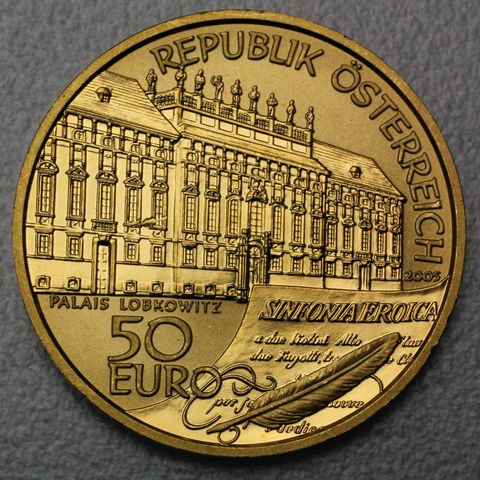 Goldmünze 50 Euro Österreich 2005 - Ludwig van Beethoven - Große Komponisten