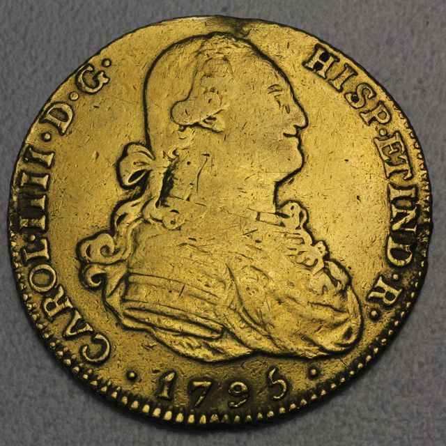 4 Escudos Goldmünze Spanien 1795 Charles IV