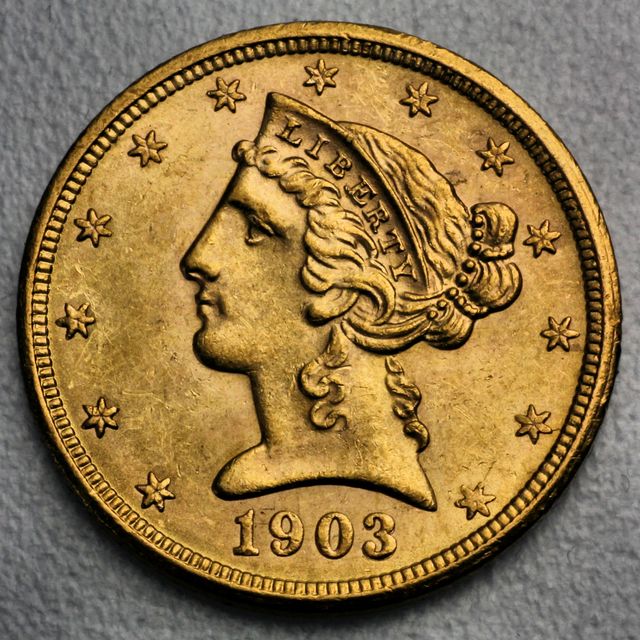 5 Dollar half Eagle Goldmünze USA
