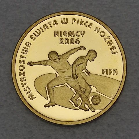 Goldmünze 100 Zloty Polen 2006 - Fußball WM Soccer Worldcup Deutschland