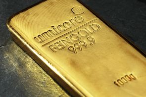 Gegossener 1kg Umicore Goldbarren