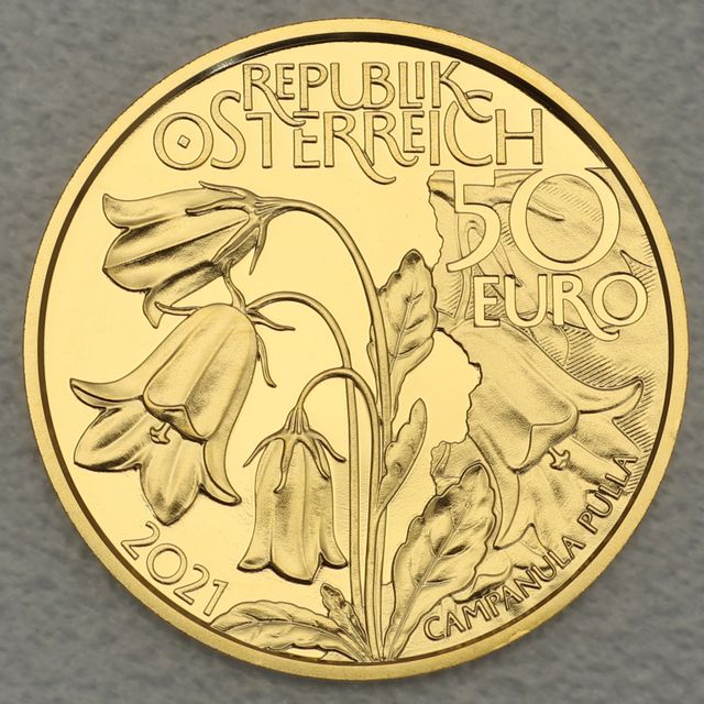 Goldmünze 50 Euro Österreich 2021 - Im tiefsten Wald - Naturschatz Alpen