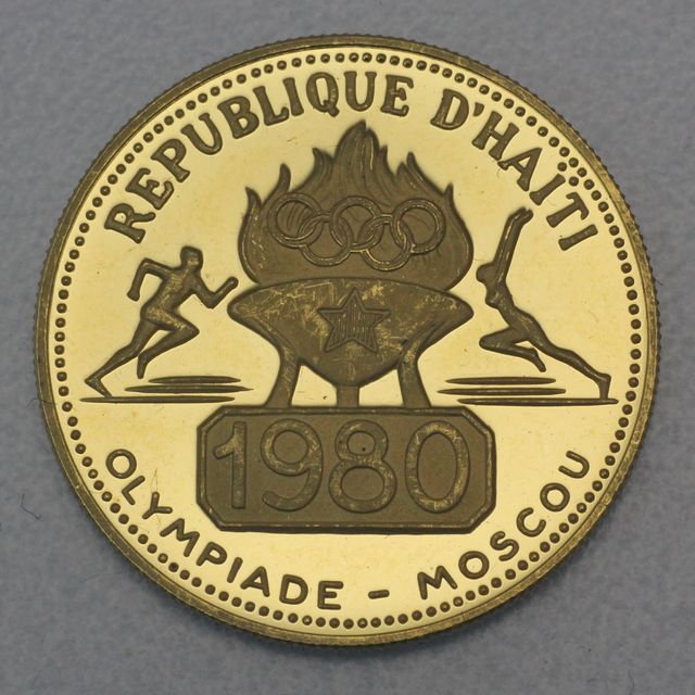 500 Gourdes Goldmünze Haiti 1977