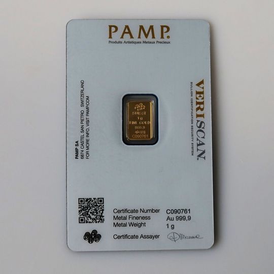 1g Goldbarren Pamp