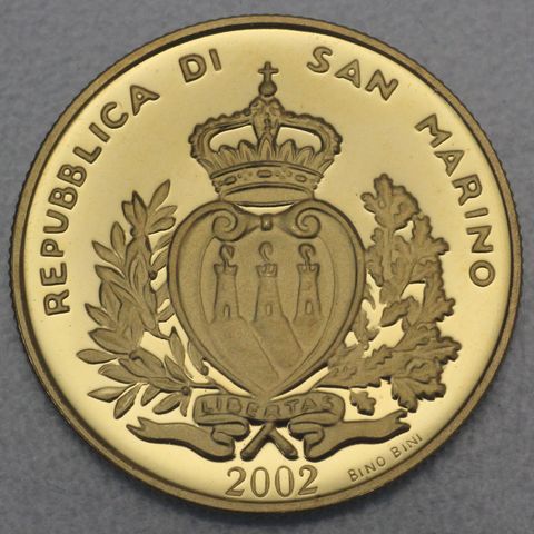 2 Scudi Goldmünze San Marino 2002 - Madonna mit Kind