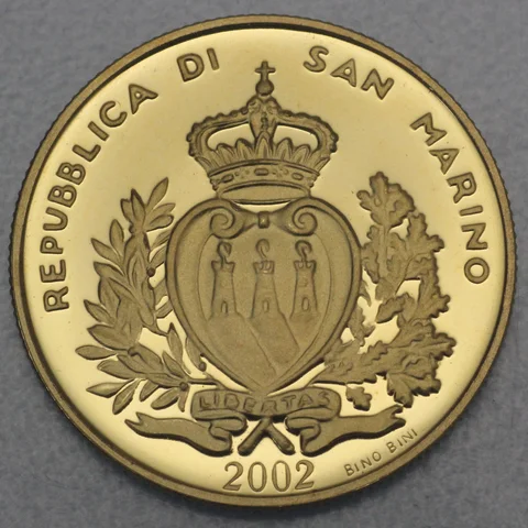 2 Scudi Goldmünze San Marino 2002 - Madonna mit Kind