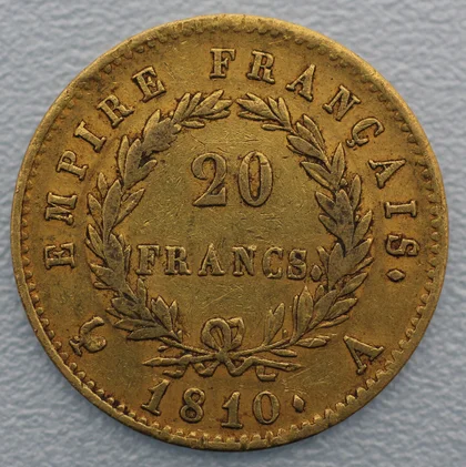 Goldmünze Napoleon I mit Kranz 20 Francs