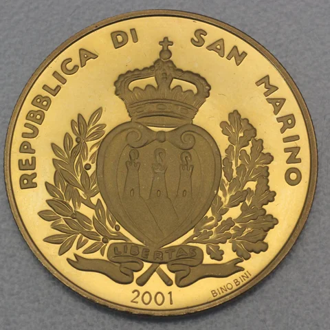 5 Scudi Goldmünze San Marino 2001 - San Marino's World Bank Membership