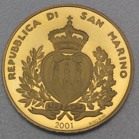 5 Scudi Goldmünze San Marino 2001 - San Marino's World Bank Membership