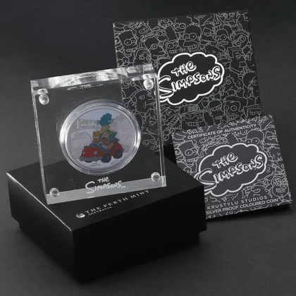 1oz Silbermünze, Krusty Lu Studios, koloriert 