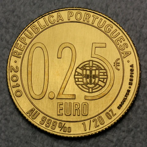 Goldmünze 0,25 Euro Portugal 2010 - Luis Vaz de Camoes