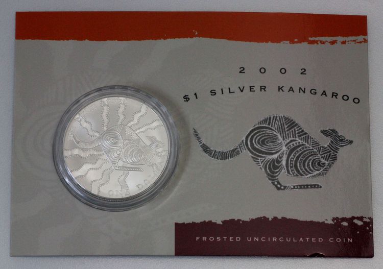 Silber-Känguru Münze Zahlseite in Blisterkarte