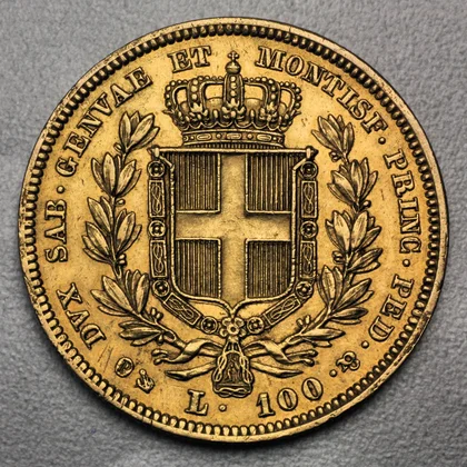100 Lire Goldmünze Italien Karl Albert