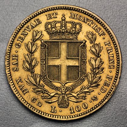 100 Lire Goldmünze Italien Karl Albert