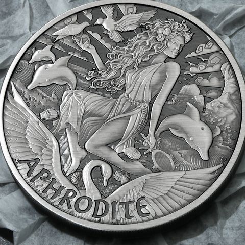 Silbermünze Aphrodite im Antique Finish