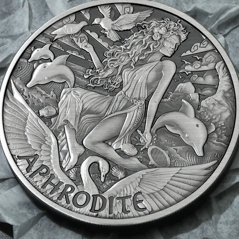 Silbermünze Aphrodite im Antique Finish